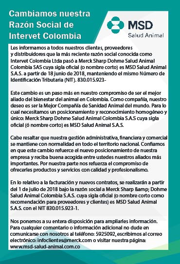 Cambiamos nuestra Razón Social de Intervet Colombia